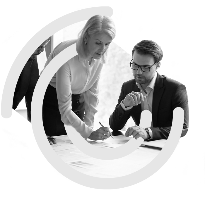 Team conducting audit review